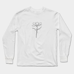 Floral Line Art Long Sleeve T-Shirt